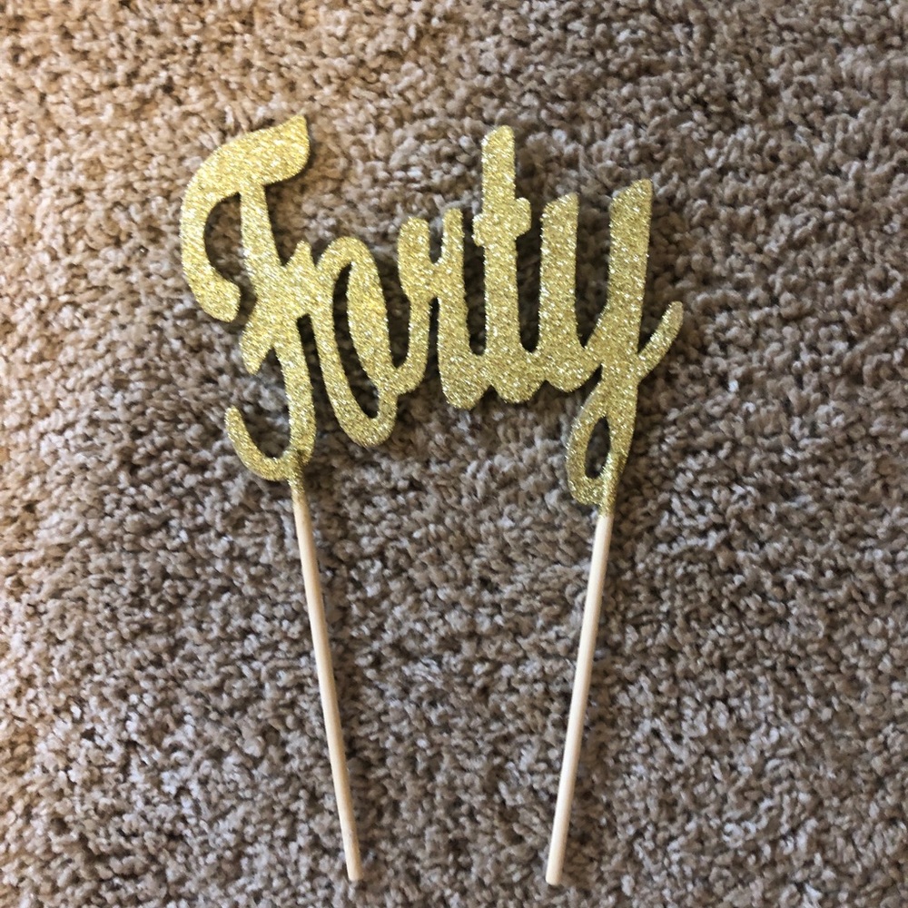 Glittery Forty Cake Topper